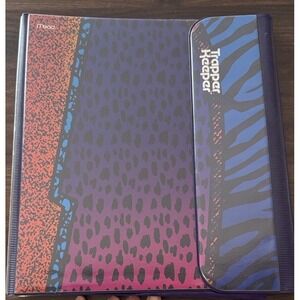Trapper Keeper - Retro Style Portfolio Binder Animal Print WITH FOLDERS